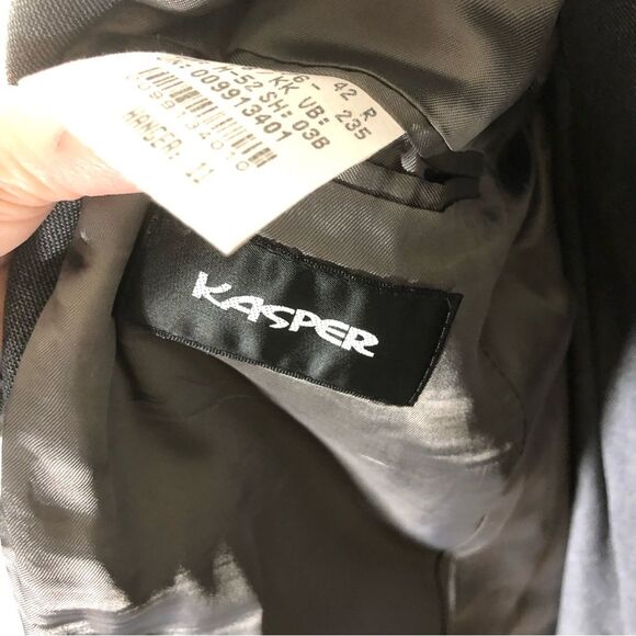 Kasper 42R vintage 100% new wool blazer suit grey men set 42R - Picture 6 of 6